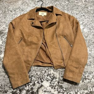Jack by BB Dakota Suede Bomber Jacket, Brown size XS